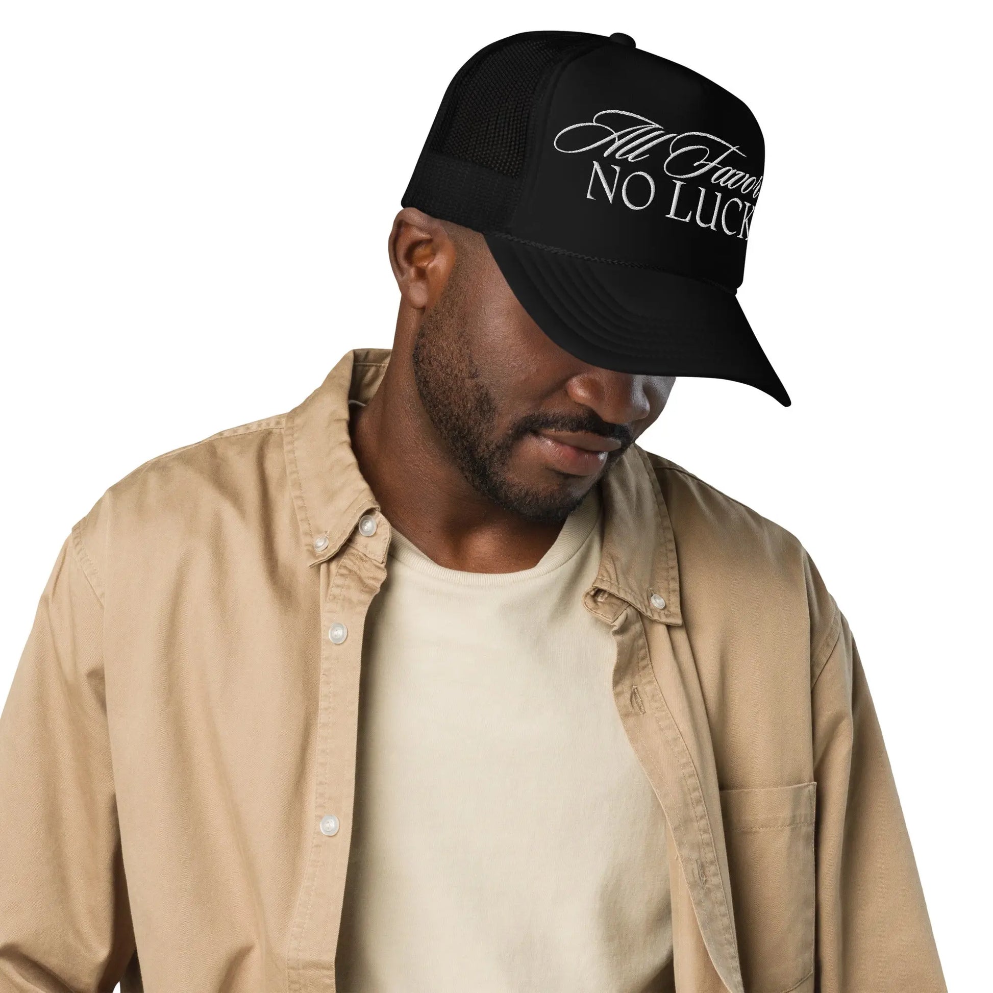 All FAVOR No LUCK Foam Trucker Hat GlamChasyn Boutique