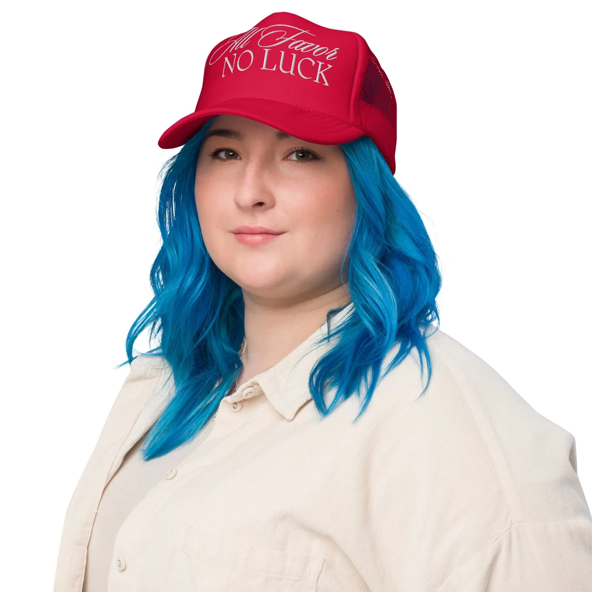 All FAVOR No LUCK Foam Trucker Hat GlamChasyn Boutique
