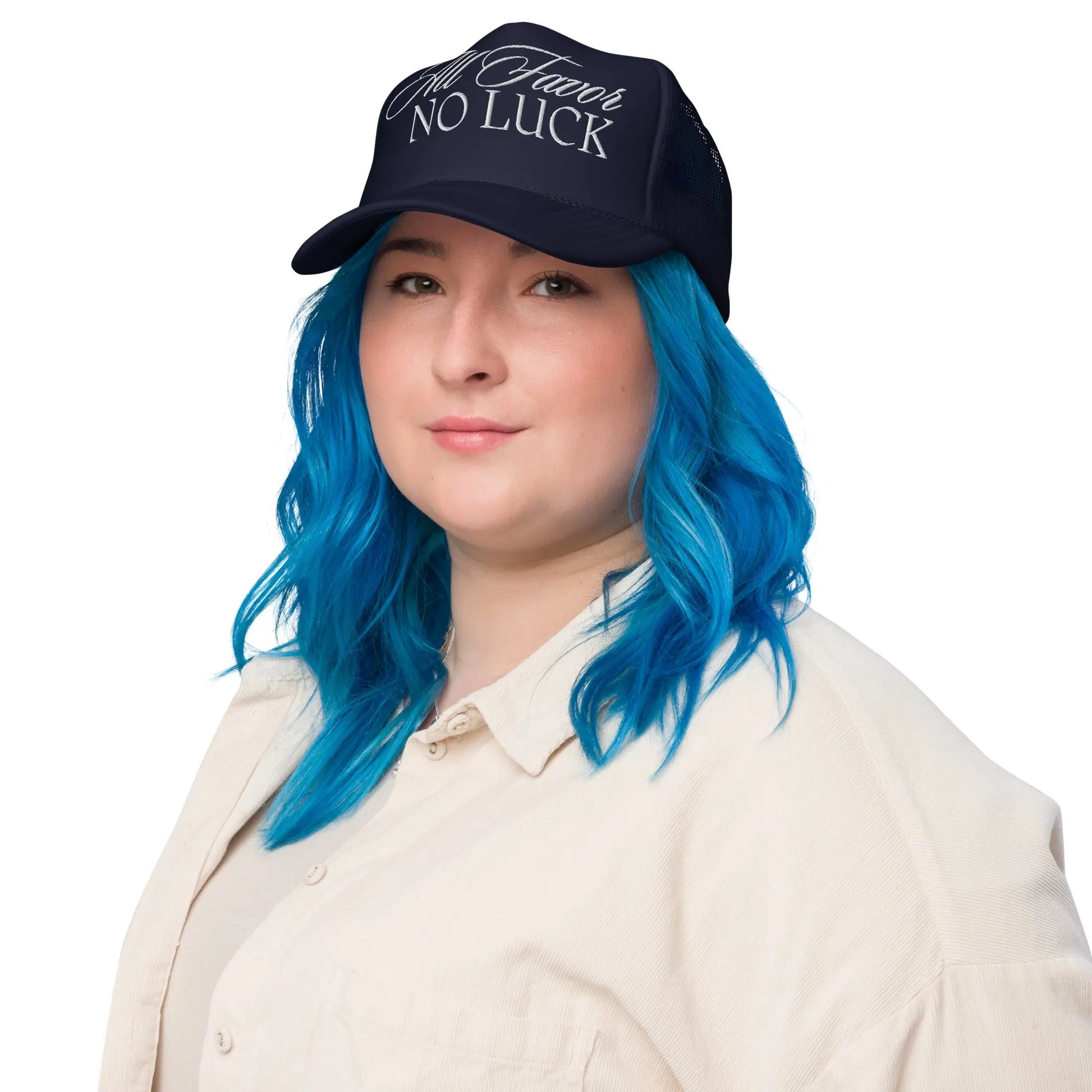 All FAVOR No LUCK Foam Trucker Hat GlamChasyn Boutique