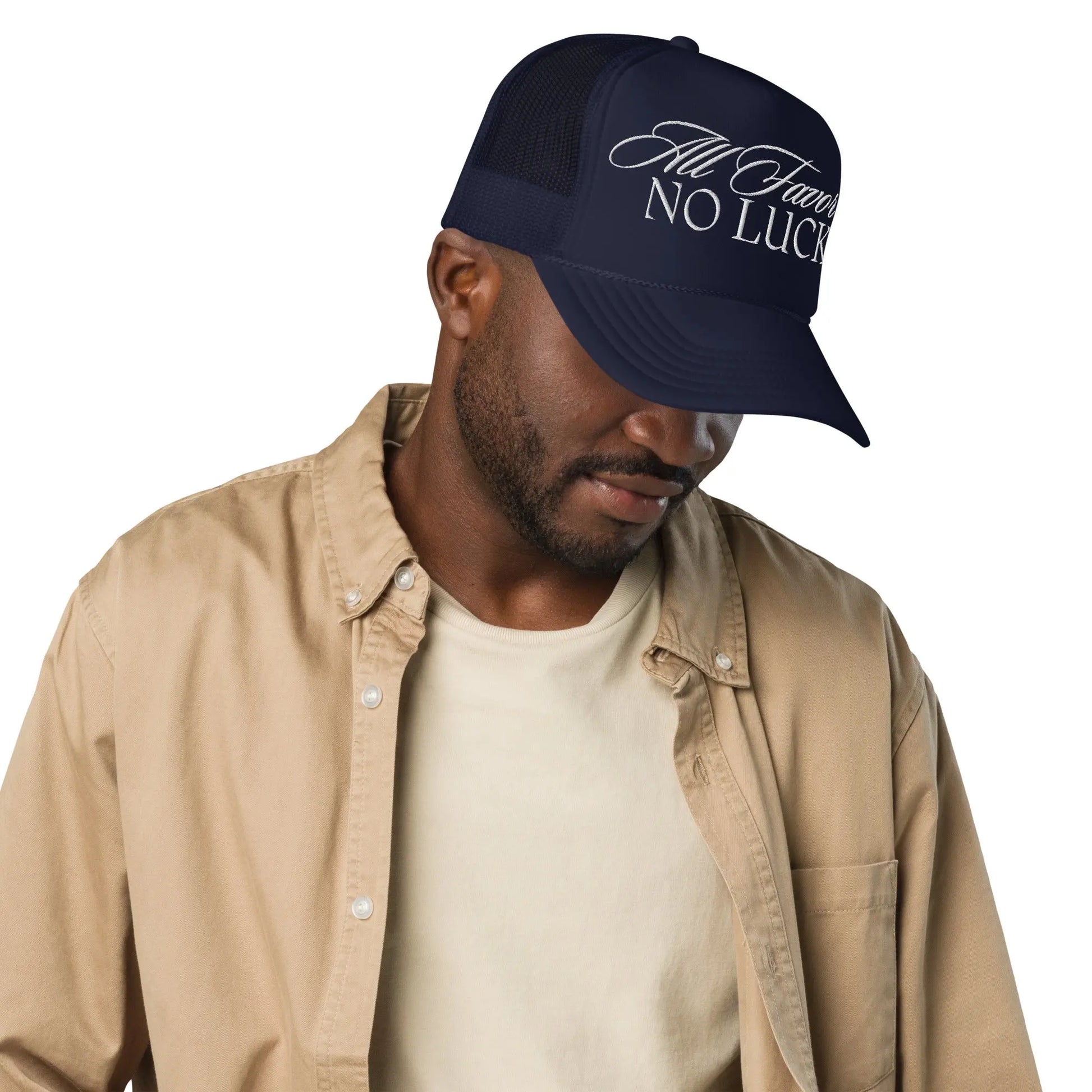 All FAVOR No LUCK Foam Trucker Hat GlamChasyn Boutique