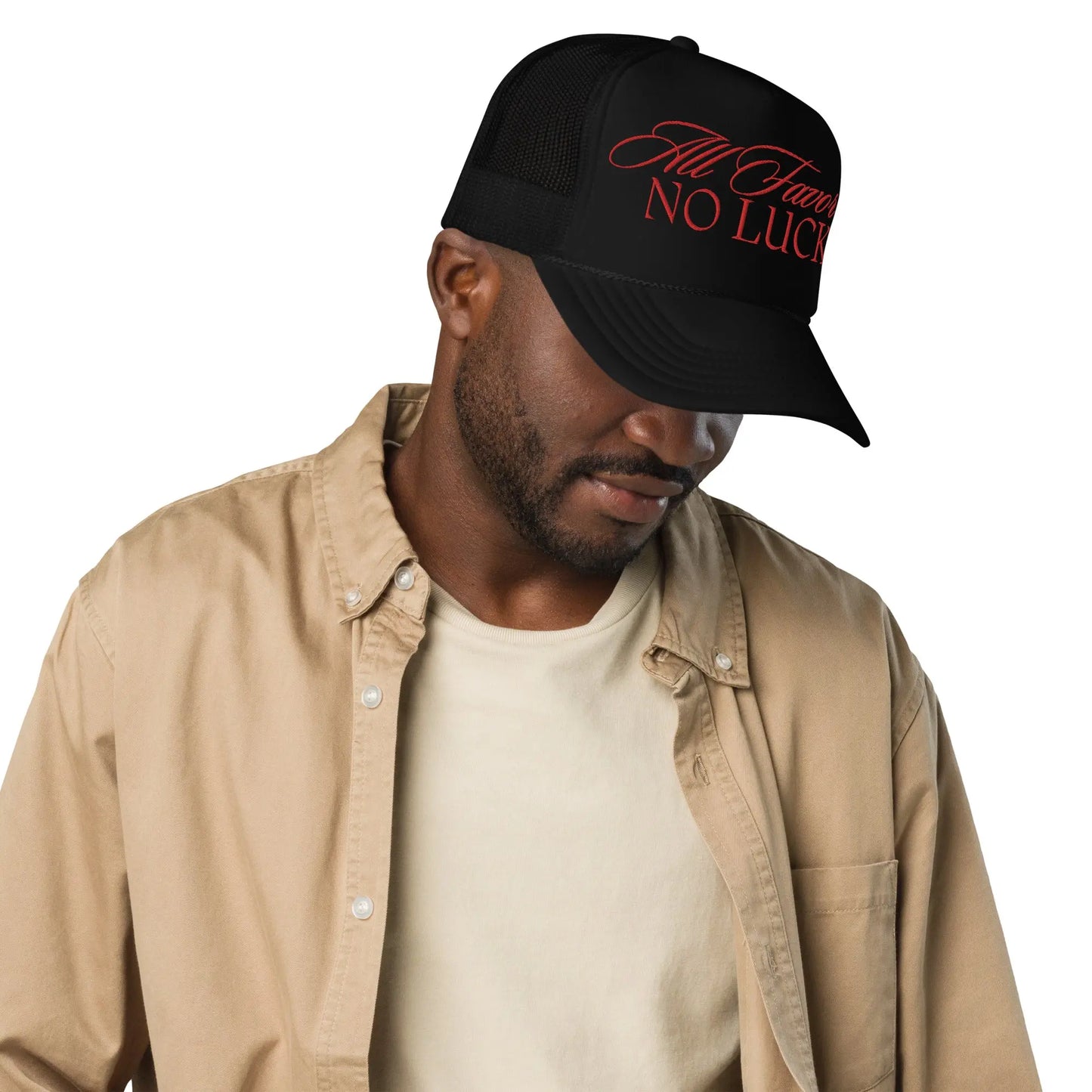 All FAVOR No Luck Foam Trucker Hat GlamChasyn Boutique