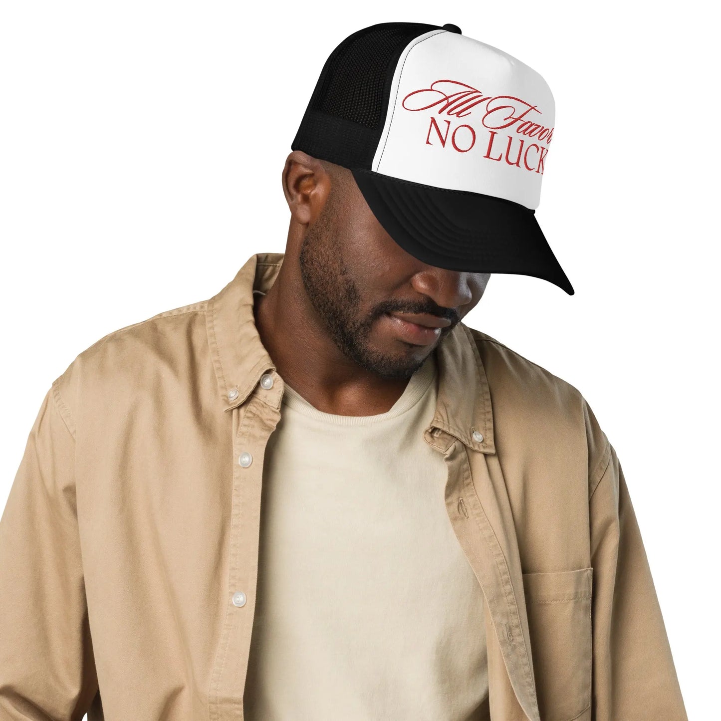 All FAVOR No Luck Foam Trucker Hat GlamChasyn Boutique