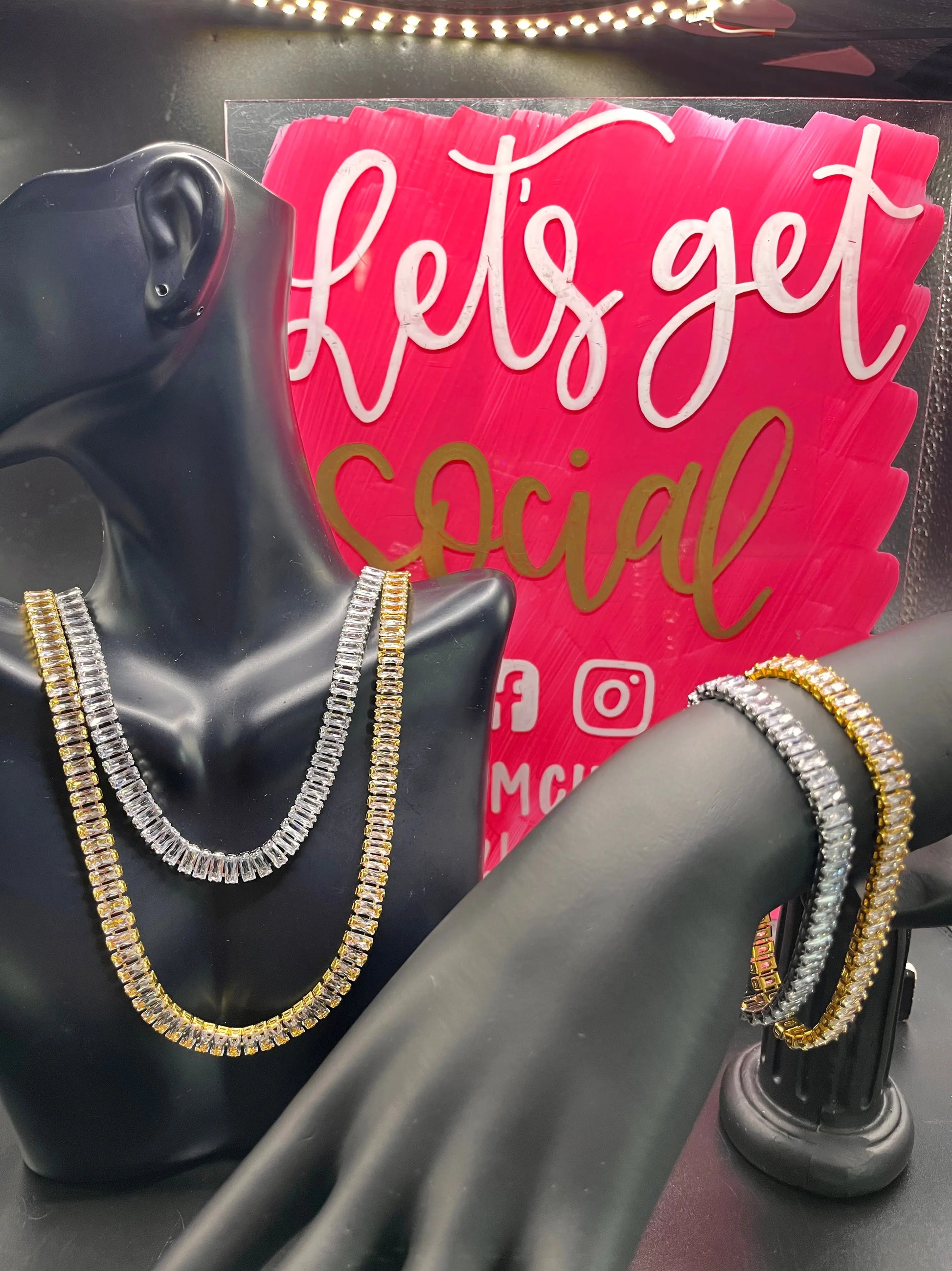 Bling Tennis Bracelet Necklaces GlamChasyn