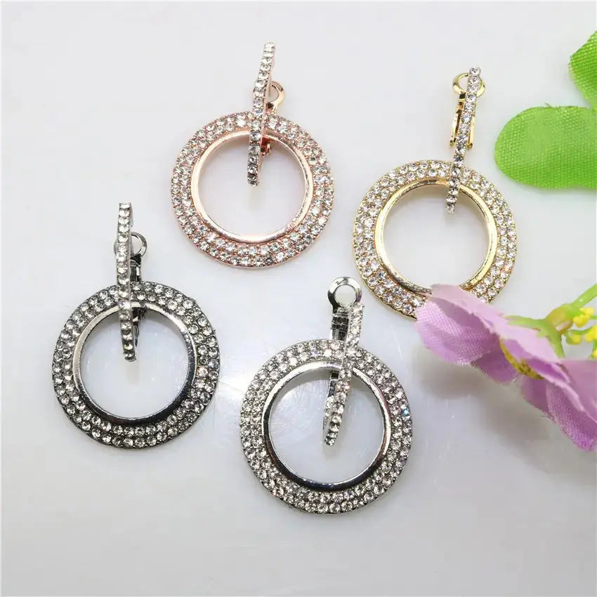 Shiny Double Hoop Drop Earrings GlamChasyn