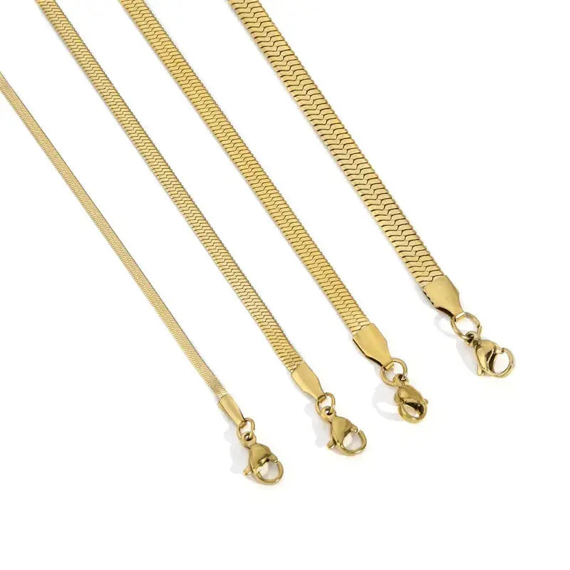 Stainless Steel Herringbone Necklace GlamChasyn