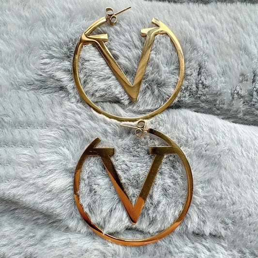 Stainless Steel V Hoops GlamChasyn