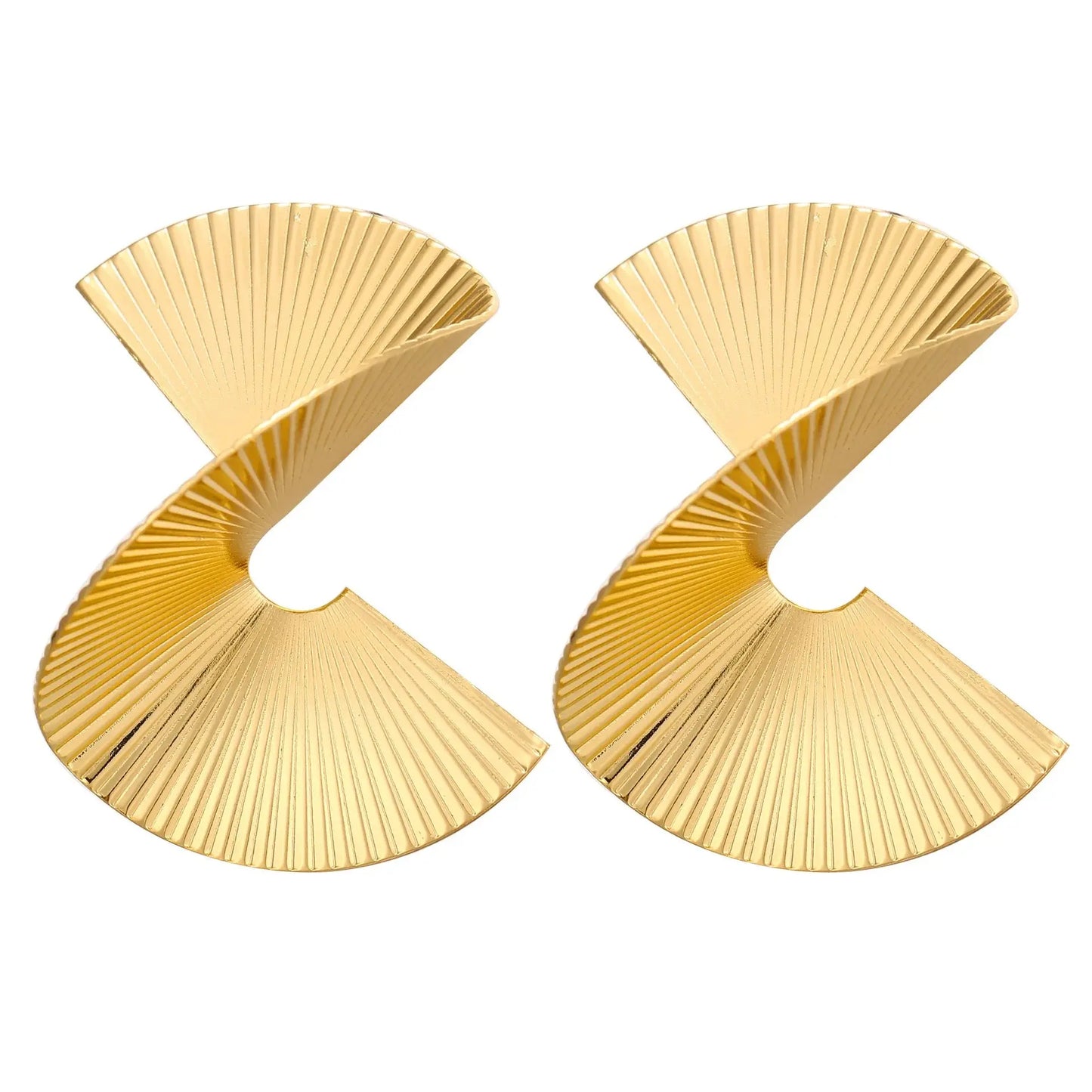 Swirl on Them Gold Earrings GlamChasyn