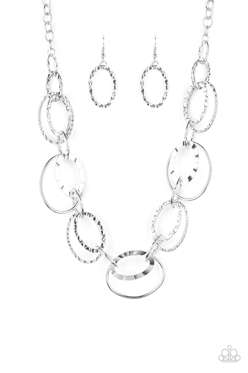 Bend OVAL Backwards - Silver Paparazzi Accessories