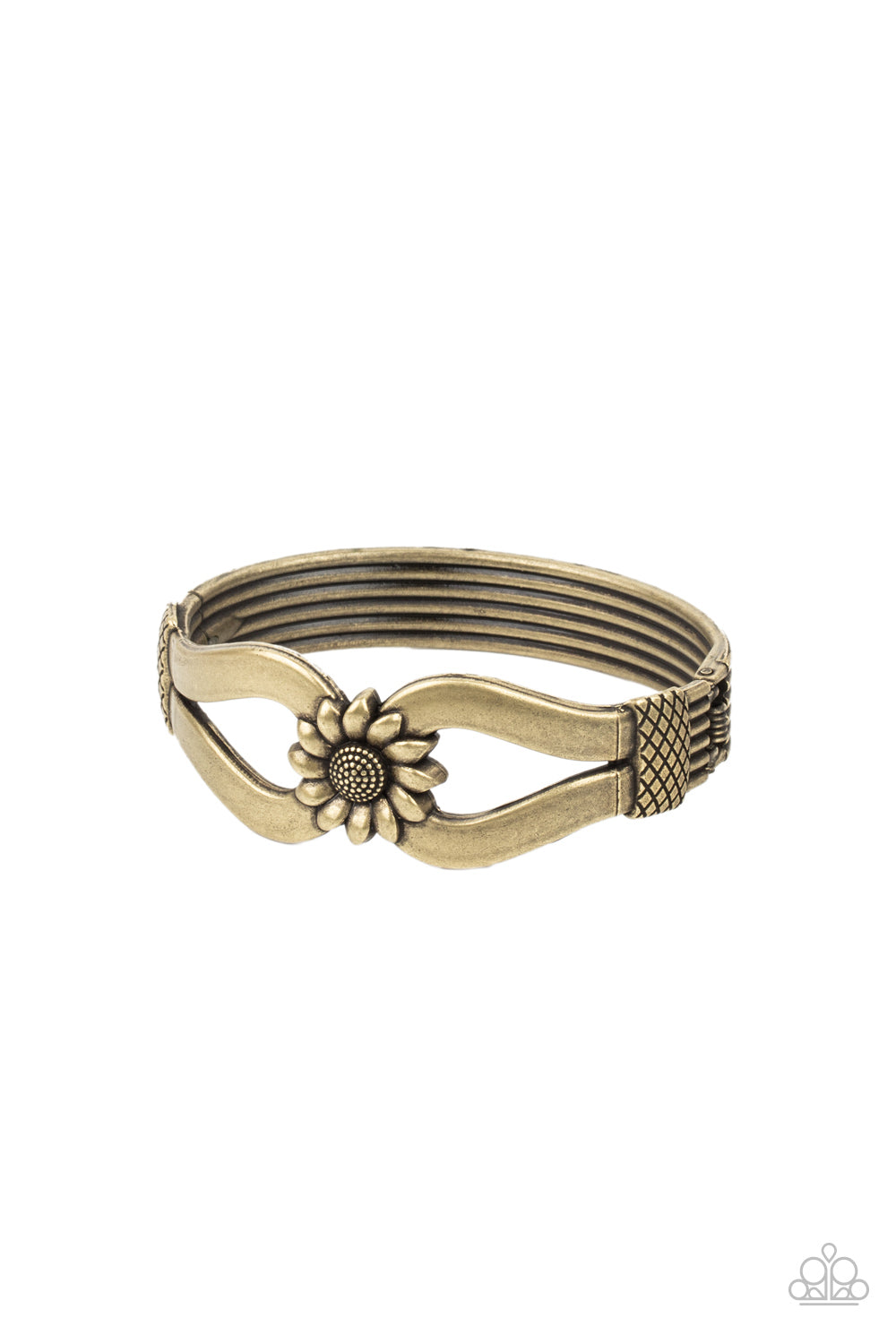Let A Hundred SUNFLOWERS Bloom - Brass Paparazzi Accessories