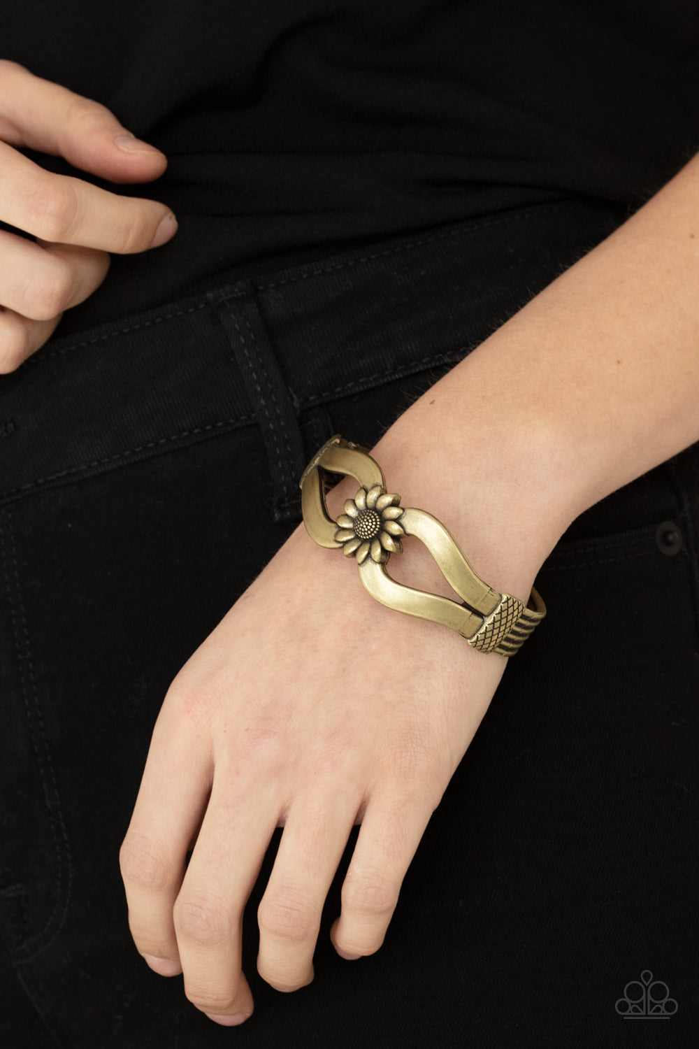 Let A Hundred SUNFLOWERS Bloom - Brass Paparazzi Accessories