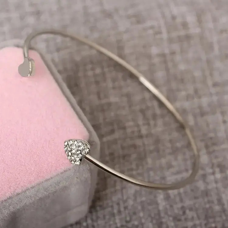 Double Heart Bangle GlamChasyn