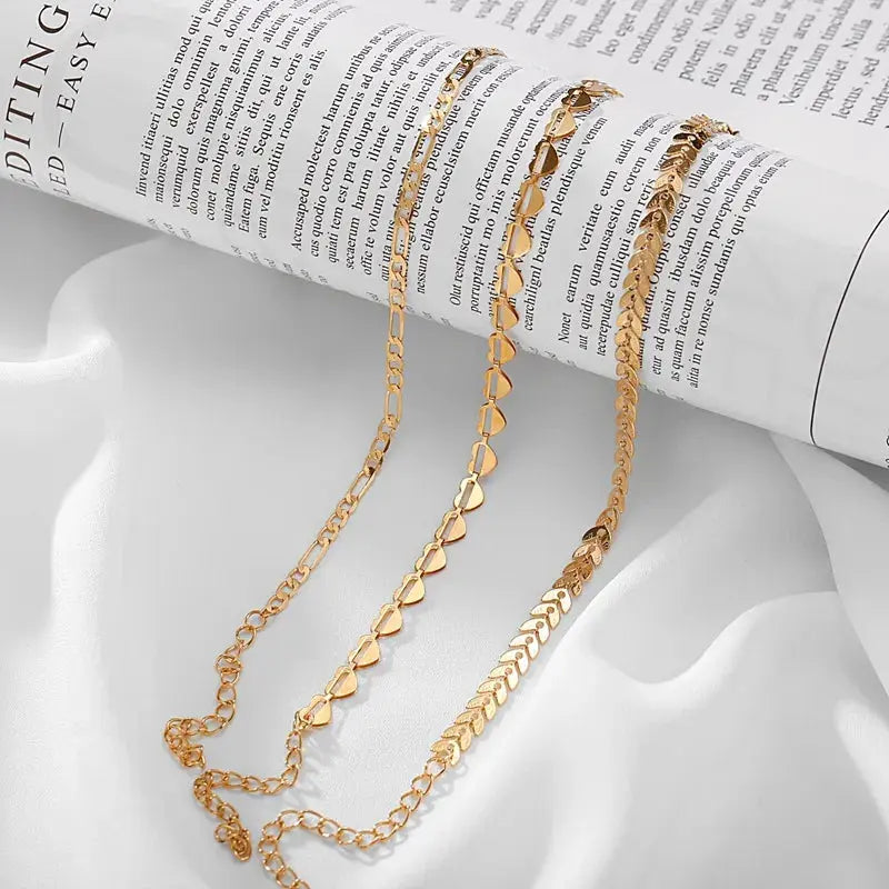 Gold Heart Anklets GlamChasyn