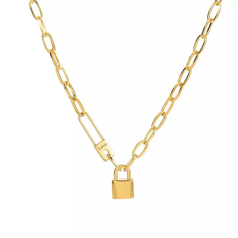 LOCKED IN LOVE- gold lock necklace SOG