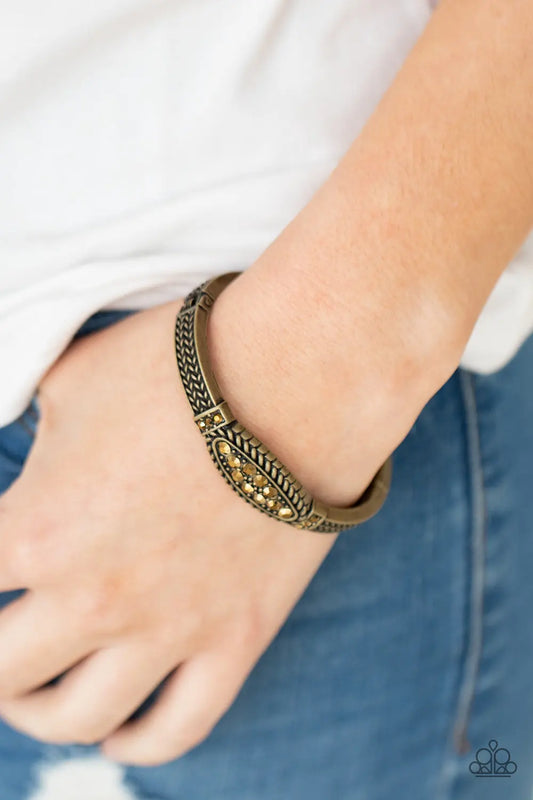 Locked in Luster - Brass Paparazzi Accessories