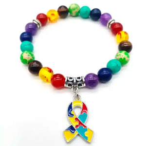 Autism Awareness Puzzle Chakra Beaded Bracelet GlamChasyn