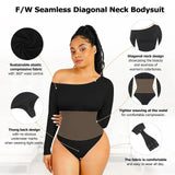 Copy of Long Sleeve Black Off Shoulder Compression Fit Bodysuit GlamChasyn