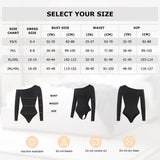 Copy of Long Sleeve Black Off Shoulder Compression Fit Bodysuit GlamChasyn