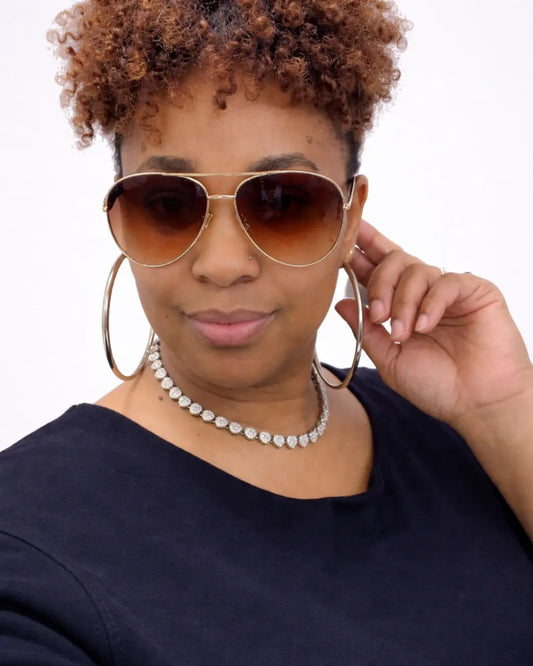 Golden Glow Aviators Shadez of Glam