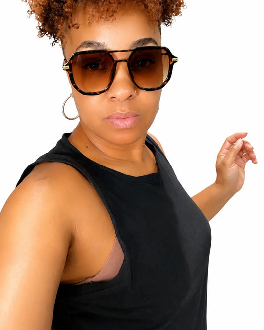 Jet Setter Oversized Aviator Sunglasses | Luxury Fashion Shades Shadez of Glam