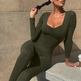 Long Sleeve High Waist Legging Jumpsuit GlamChasyn