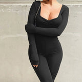 Long Sleeve High Waist Legging Jumpsuit GlamChasyn