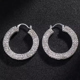 Luxury Rhinestone Round Hoop Earrings GlamChasyn