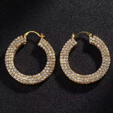 Luxury Rhinestone Round Hoop Earrings GlamChasyn