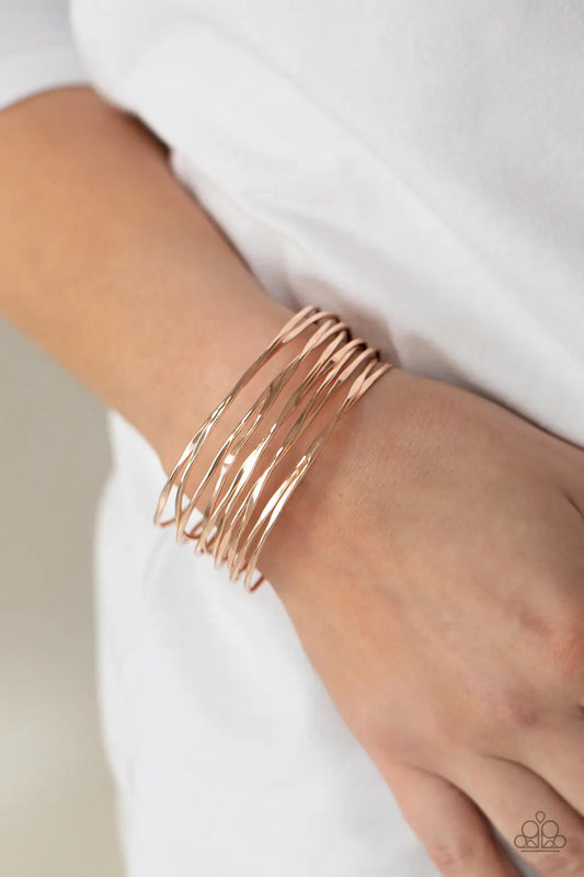 Nerves of Steel - Rose Gold Paparazzi Accessories