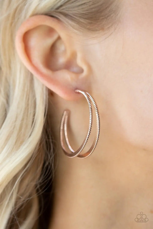 Rustic Curves - Rose Gold Paparazzi Accessories