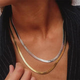 Stainless Steel Herringbone Necklace GlamChasyn