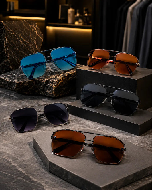 The Executive Oversized Square Aviator Sunglasses | Luxury Men's Eyewear Shadez of Glam
