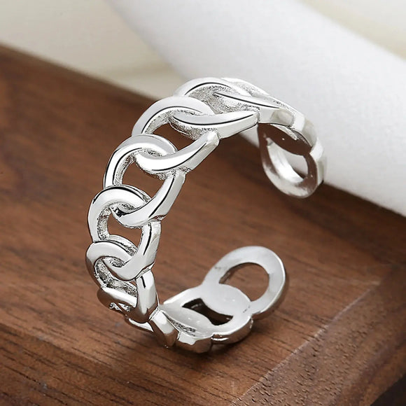 Twisted Link Adjustable Ring GlamChasyn