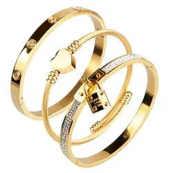 Love Lock Bangle Bracelet GlamChasyn