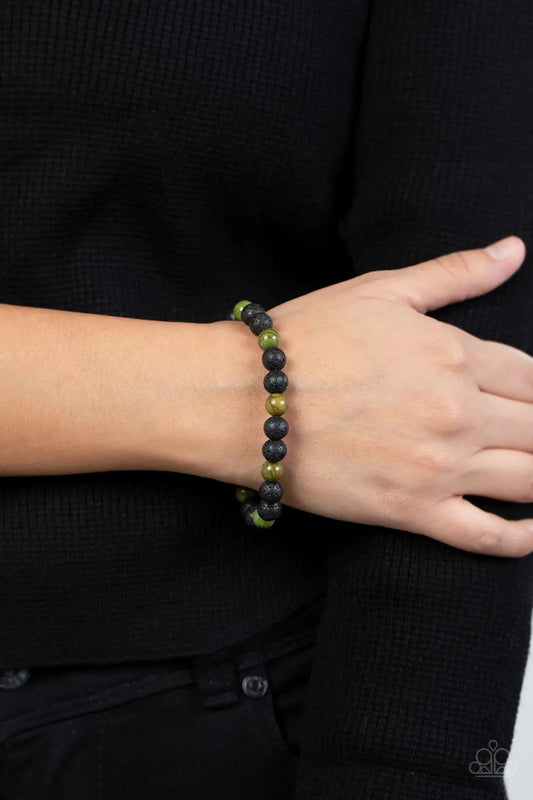 Molten Mogul - Green Paparazzi Accessories
