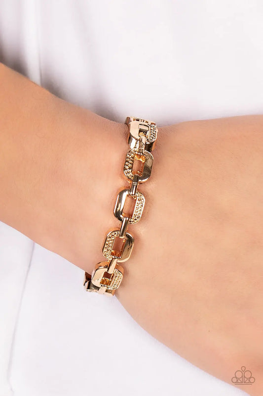 Powerhouse Plunder - Gold Paparazzi Accessories