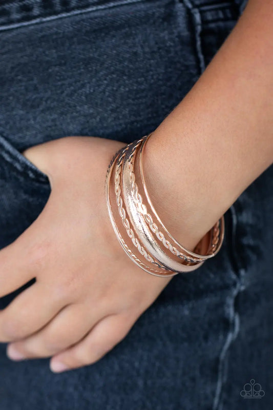 Trophy Texture - Rose Gold Paparazzi Accessories